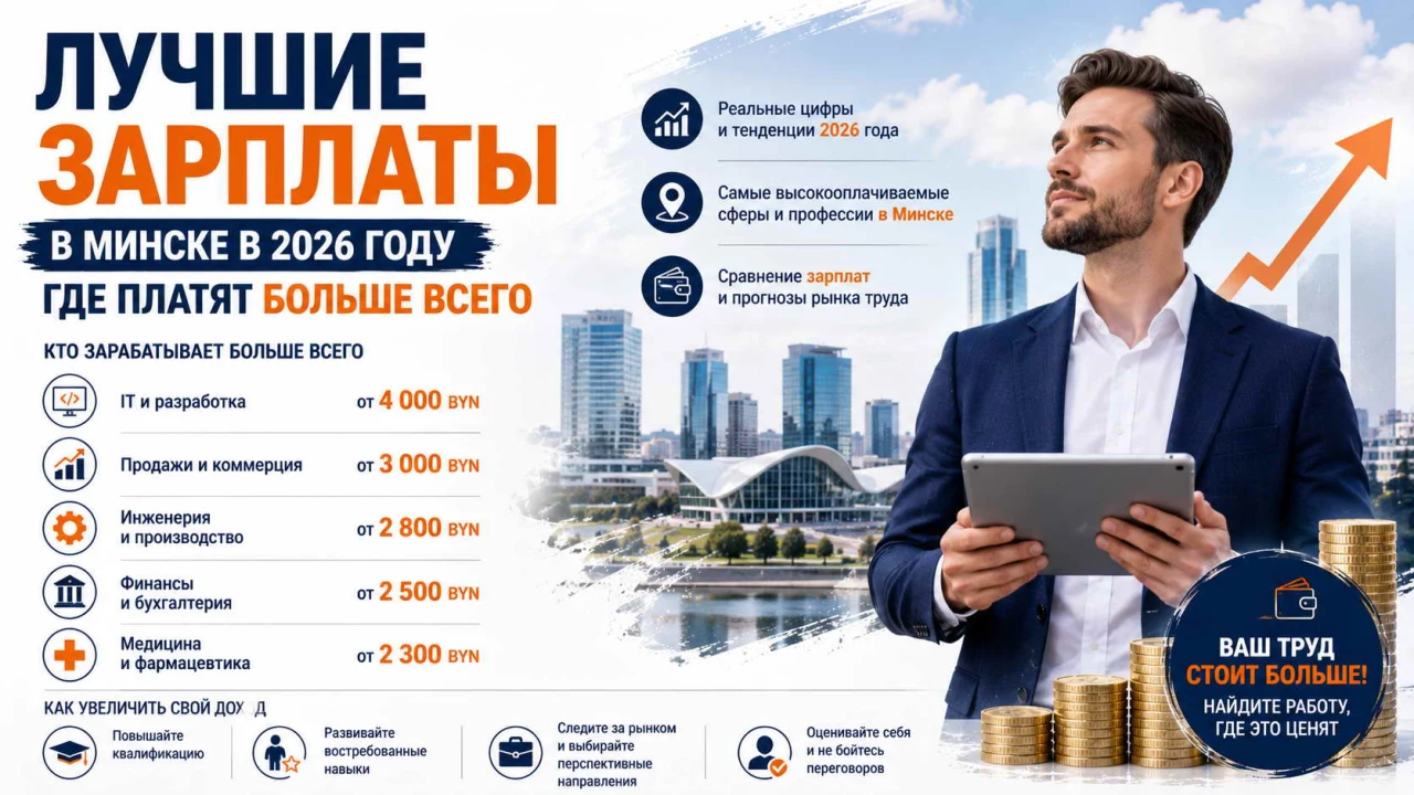 Лучшие зарплаты в Минске в 2026 году: где платят больше всего